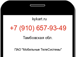 Информация о номере телефона +7 (910) 657-93-49: регион, оператор