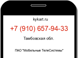 Информация о номере телефона +7 (910) 657-94-33: регион, оператор