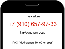 Информация о номере телефона +7 (910) 657-97-33: регион, оператор
