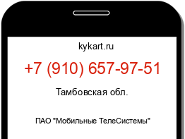 Информация о номере телефона +7 (910) 657-97-51: регион, оператор