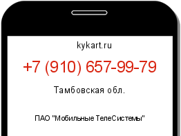 Информация о номере телефона +7 (910) 657-99-79: регион, оператор