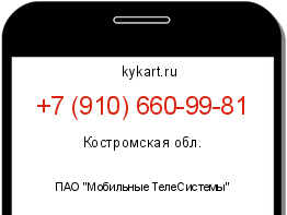 Информация о номере телефона +7 (910) 660-99-81: регион, оператор