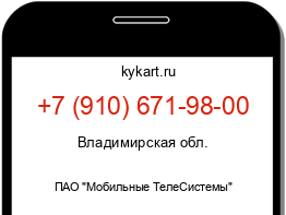 Информация о номере телефона +7 (910) 671-98-00: регион, оператор