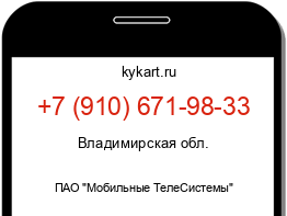 Информация о номере телефона +7 (910) 671-98-33: регион, оператор