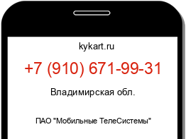 Информация о номере телефона +7 (910) 671-99-31: регион, оператор