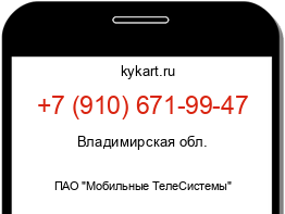 Информация о номере телефона +7 (910) 671-99-47: регион, оператор