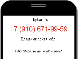 Информация о номере телефона +7 (910) 671-99-59: регион, оператор