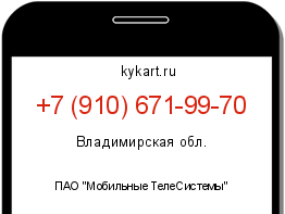 Информация о номере телефона +7 (910) 671-99-70: регион, оператор