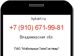 Информация о номере телефона +7 (910) 671-99-81: регион, оператор