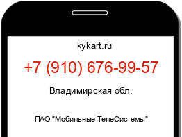 Информация о номере телефона +7 (910) 676-99-57: регион, оператор