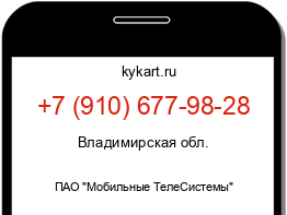 Информация о номере телефона +7 (910) 677-98-28: регион, оператор