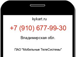 Информация о номере телефона +7 (910) 677-99-30: регион, оператор