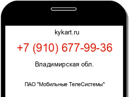 Информация о номере телефона +7 (910) 677-99-36: регион, оператор