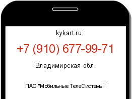 Информация о номере телефона +7 (910) 677-99-71: регион, оператор