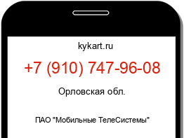 Информация о номере телефона +7 (910) 747-96-08: регион, оператор