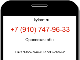 Информация о номере телефона +7 (910) 747-96-33: регион, оператор