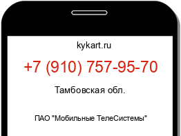 Информация о номере телефона +7 (910) 757-95-70: регион, оператор