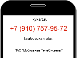 Информация о номере телефона +7 (910) 757-95-72: регион, оператор