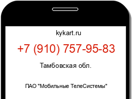 Информация о номере телефона +7 (910) 757-95-83: регион, оператор