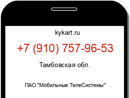 Информация о номере телефона +7 (910) 757-96-53: регион, оператор