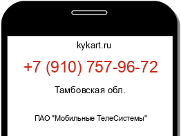 Информация о номере телефона +7 (910) 757-96-72: регион, оператор