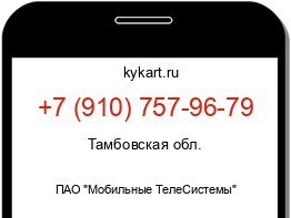 Информация о номере телефона +7 (910) 757-96-79: регион, оператор