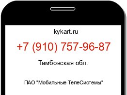 Информация о номере телефона +7 (910) 757-96-87: регион, оператор