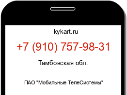 Информация о номере телефона +7 (910) 757-98-31: регион, оператор