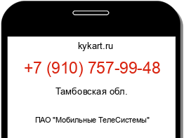 Информация о номере телефона +7 (910) 757-99-48: регион, оператор