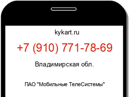 Информация о номере телефона +7 (910) 771-78-69: регион, оператор