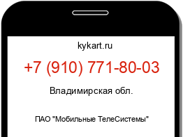 Информация о номере телефона +7 (910) 771-80-03: регион, оператор