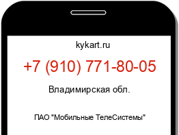 Информация о номере телефона +7 (910) 771-80-05: регион, оператор