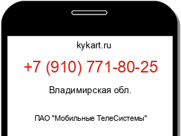 Информация о номере телефона +7 (910) 771-80-25: регион, оператор