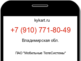 Информация о номере телефона +7 (910) 771-80-49: регион, оператор