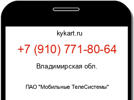 Информация о номере телефона +7 (910) 771-80-64: регион, оператор