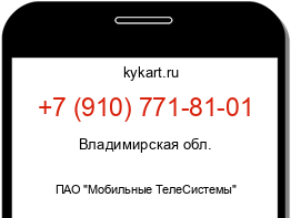 Информация о номере телефона +7 (910) 771-81-01: регион, оператор