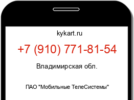 Информация о номере телефона +7 (910) 771-81-54: регион, оператор