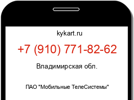 Информация о номере телефона +7 (910) 771-82-62: регион, оператор