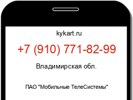 Информация о номере телефона +7 (910) 771-82-99: регион, оператор