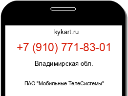 Информация о номере телефона +7 (910) 771-83-01: регион, оператор