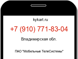 Информация о номере телефона +7 (910) 771-83-04: регион, оператор