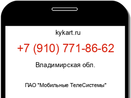 Информация о номере телефона +7 (910) 771-86-62: регион, оператор