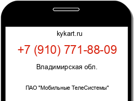 Информация о номере телефона +7 (910) 771-88-09: регион, оператор