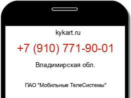 Информация о номере телефона +7 (910) 771-90-01: регион, оператор