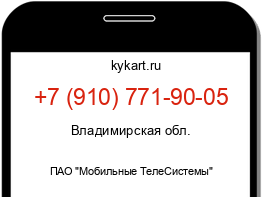Информация о номере телефона +7 (910) 771-90-05: регион, оператор