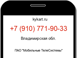 Информация о номере телефона +7 (910) 771-90-33: регион, оператор