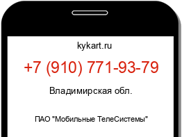 Информация о номере телефона +7 (910) 771-93-79: регион, оператор