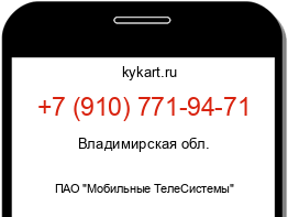 Информация о номере телефона +7 (910) 771-94-71: регион, оператор
