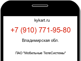 Информация о номере телефона +7 (910) 771-95-80: регион, оператор
