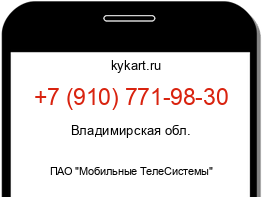 Информация о номере телефона +7 (910) 771-98-30: регион, оператор